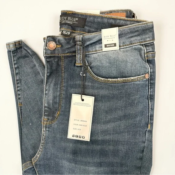 Judy Blue Size 9 / 29 "Fringe With Benefits" Shark Bite Mid-Rise Jeans 88400 NWT - Picture 2 of 11